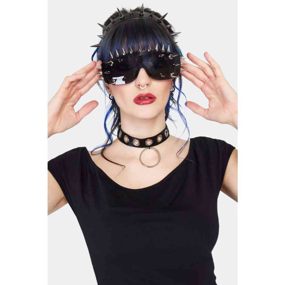 Jawbreaker - Studded Oversized Zonnebril - Zwart